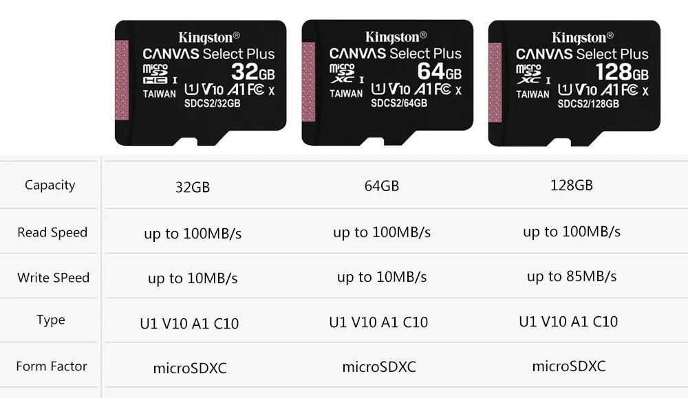 Kingston Memory SD Card 32GB U1 A1 V10 TF Card 64GB SDCS2 MicroSD Card 100MB/S Read Speed Class 10 Flash Card For Camera Video