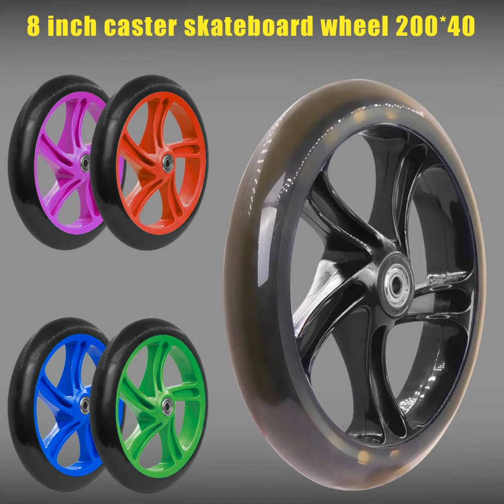 1/2 Stück Vollräder 200 mm Erwachsenenroller für Rasierer und Erwachsenen-Tretroller mit ABEC 7-Lager-Rädern Ersatzrollerrad – Detail 1