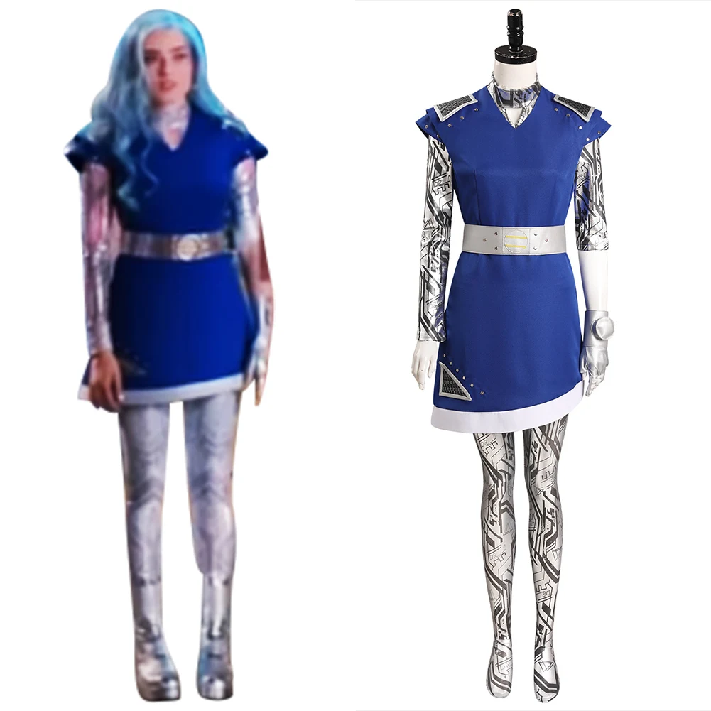 

Fast Shipping Adult Kids Children Zombies 3 Addison Alien Cosplay Costume Top Skirt Outfits Halloween Carnival Suit