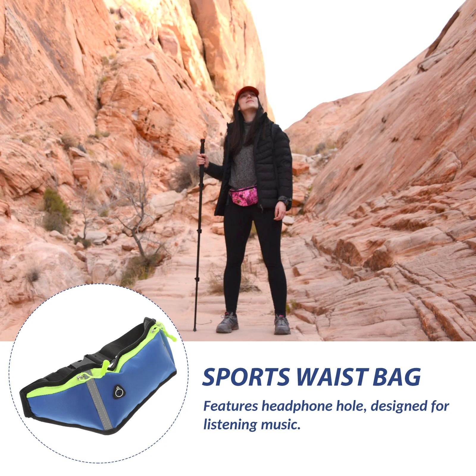 حقيبة خصر رياضية رفيعة، شرائط عاكسة قابلة للتعديل وقابلة للتنفس ومقاومة للماء من النايلون للرجال والنساء وبطاقات مفاتيح الهاتف #4