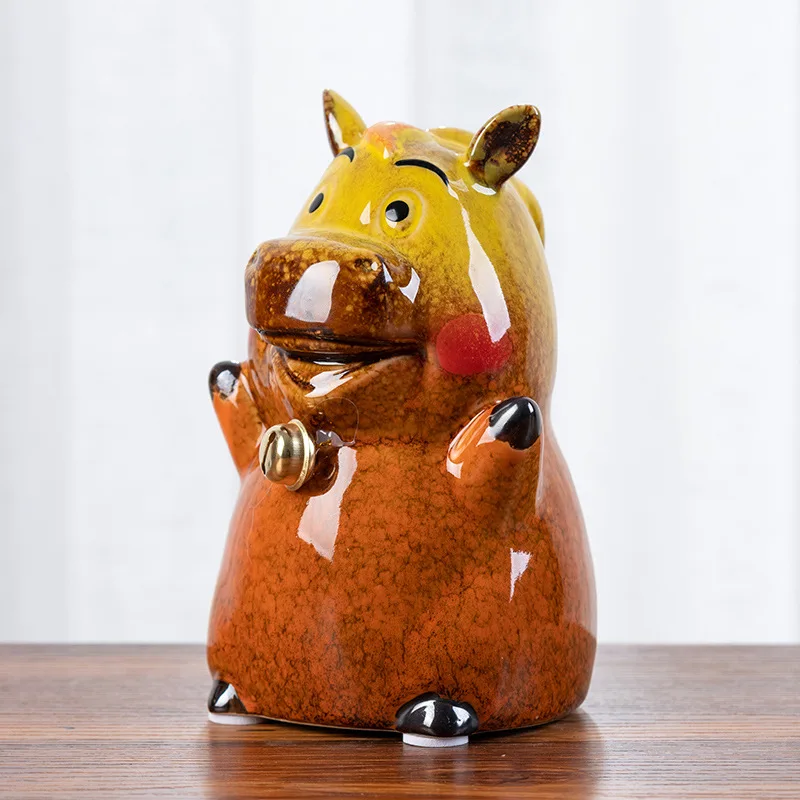 Ceramic Piggy Bank Kids Coin Saving Bank, Collectible Souvenir for Home Desktop Small Ornament Gift
