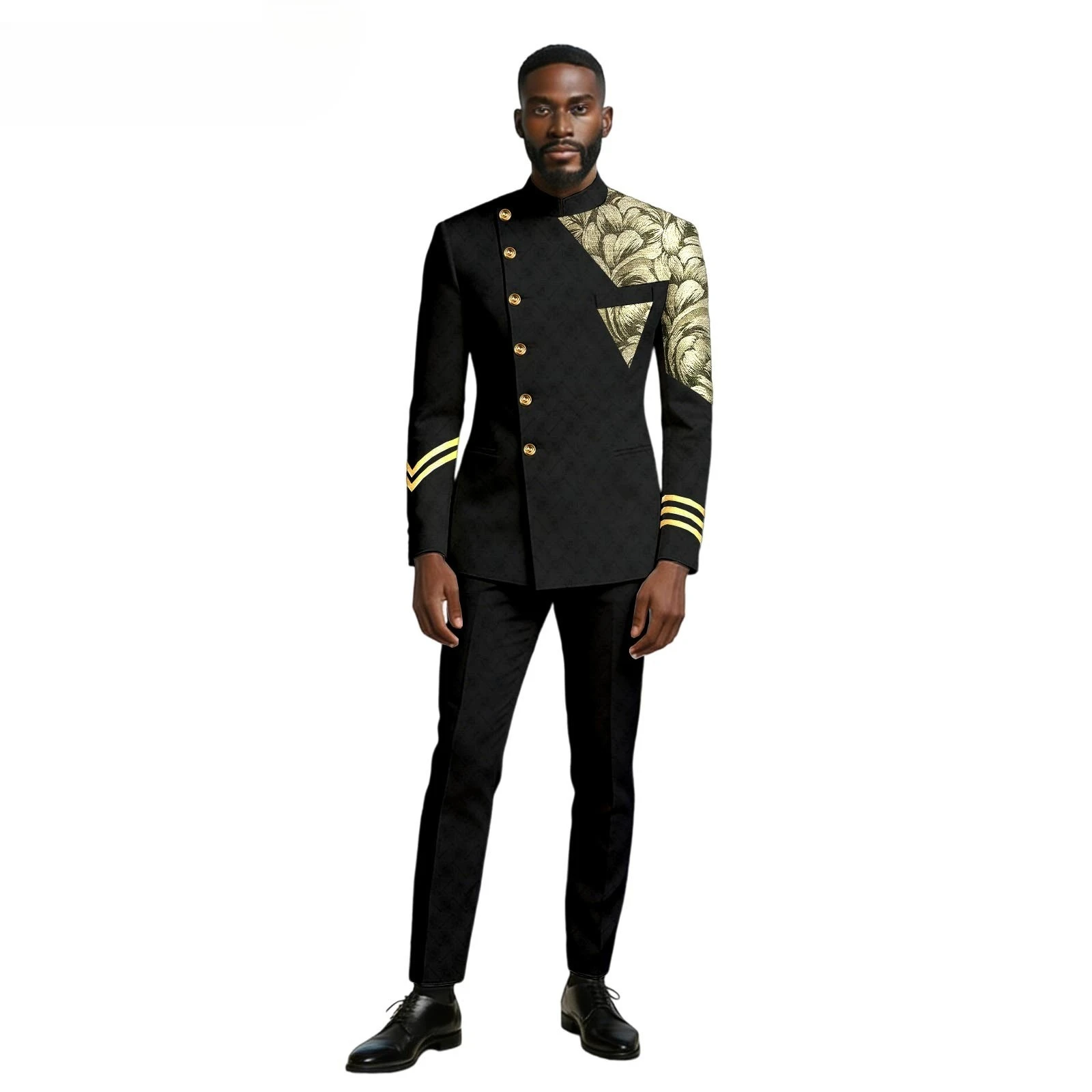 New Trendy African Ethnic Men's Casual Two-piece Set: Shirt + Pants. Men's Suit for Wedding. Men Clothing Clothes for Men view 2