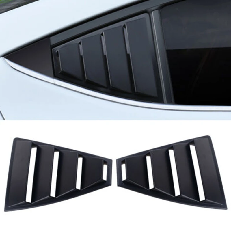 Rear Quarter Side Window Louvers Vent Cover Trim Panel Window Blinds Triangular for Hyundai Elantra 2017 2018 2019