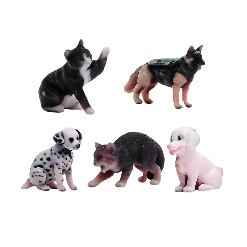 Winzige Haustierverzierung, Harzmaterialien, Miniatur-Hunde-/Katzenmodell, perfekt für Bücherregal-Ausstellung und kreative – Detail 1