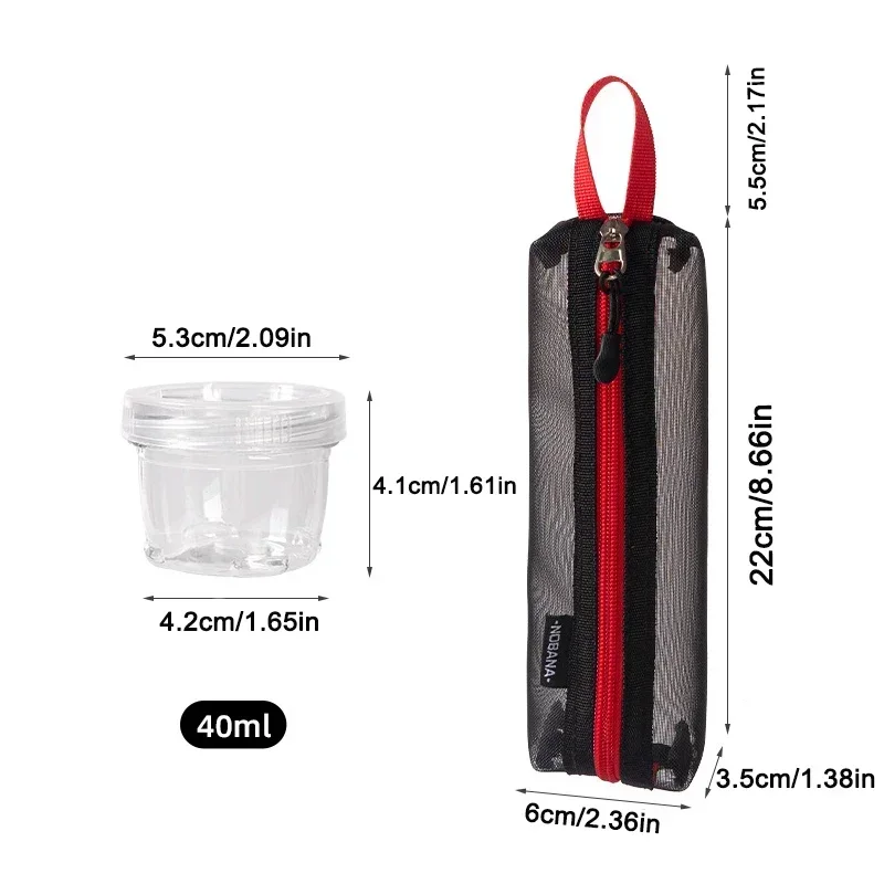 5 Layers Stackable Camping Spice Jar Set Portable Clear Seasoning Bottle with Mesh Carry Bag for Outdoor Cooking BBQ Picnic