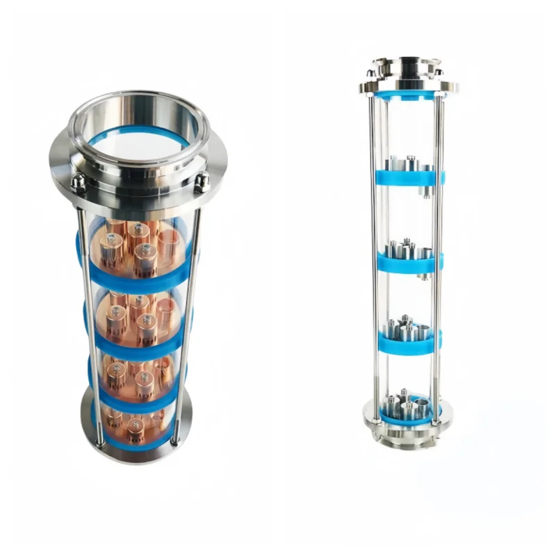 4inch flangeOD119mm distillation lens column pipe with 4pcs copper or ss304 platte sets,tc sight glass union home brewing