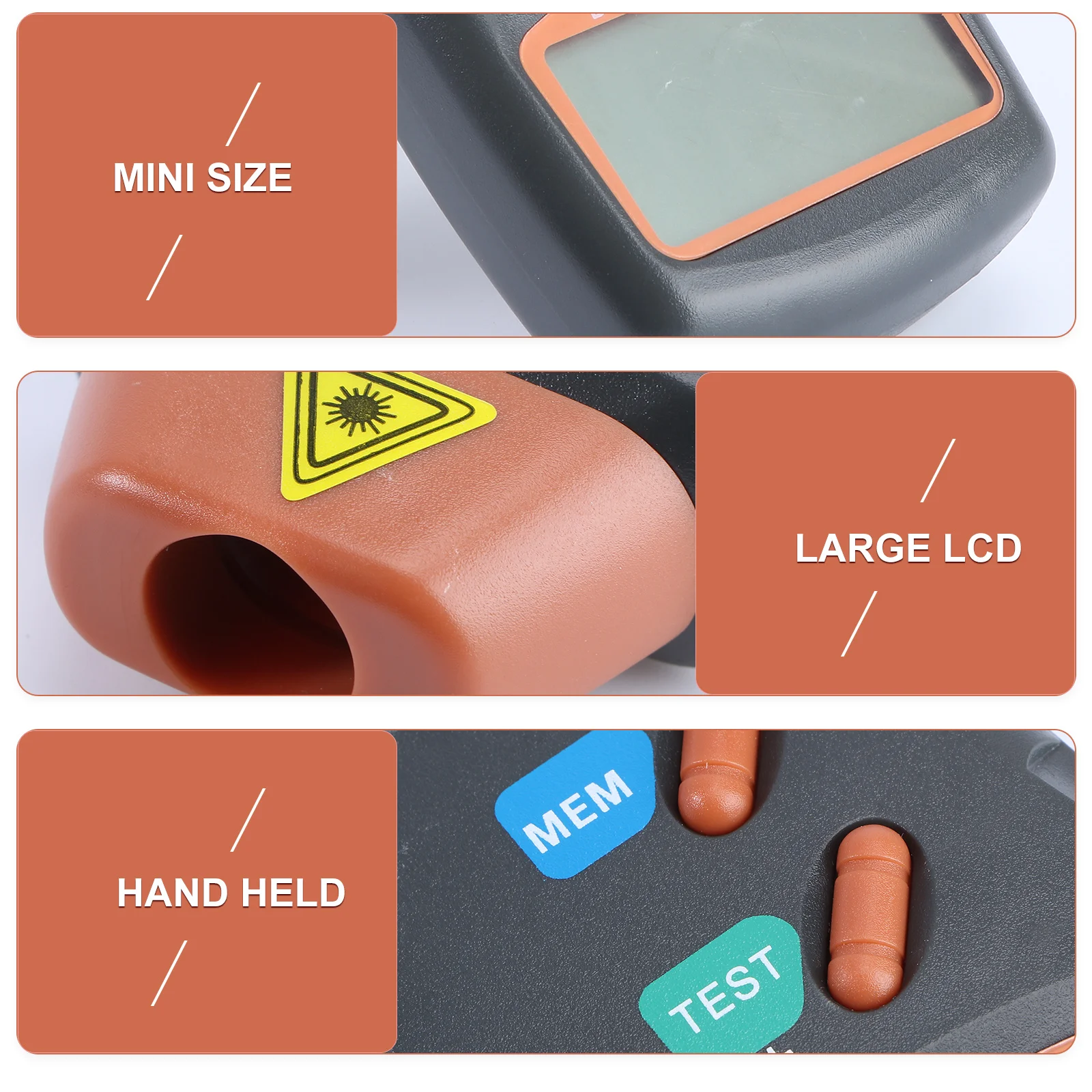 

Powered Mini Hand Held Digital Photo Tachometer High Accuracy Meter for Motor Car Wheels Lathe Measurement