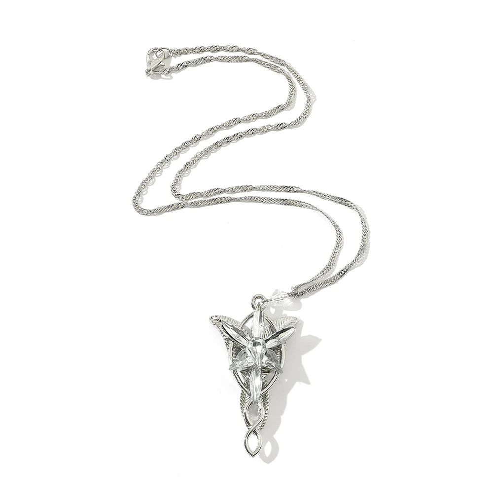 Lord Rings Necklace Elf Princess Arwen Twilight Star Pendant Necklaces for Women Choker Jewelry Gift