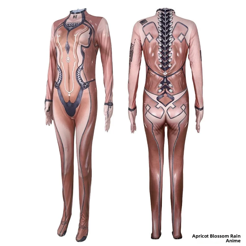 جديد loween المعادن الميكانيكية البدلة 3D الطباعة الرقمية ستار بليد عشية تأثيري بذلة المرأة Faion المرحلة زي