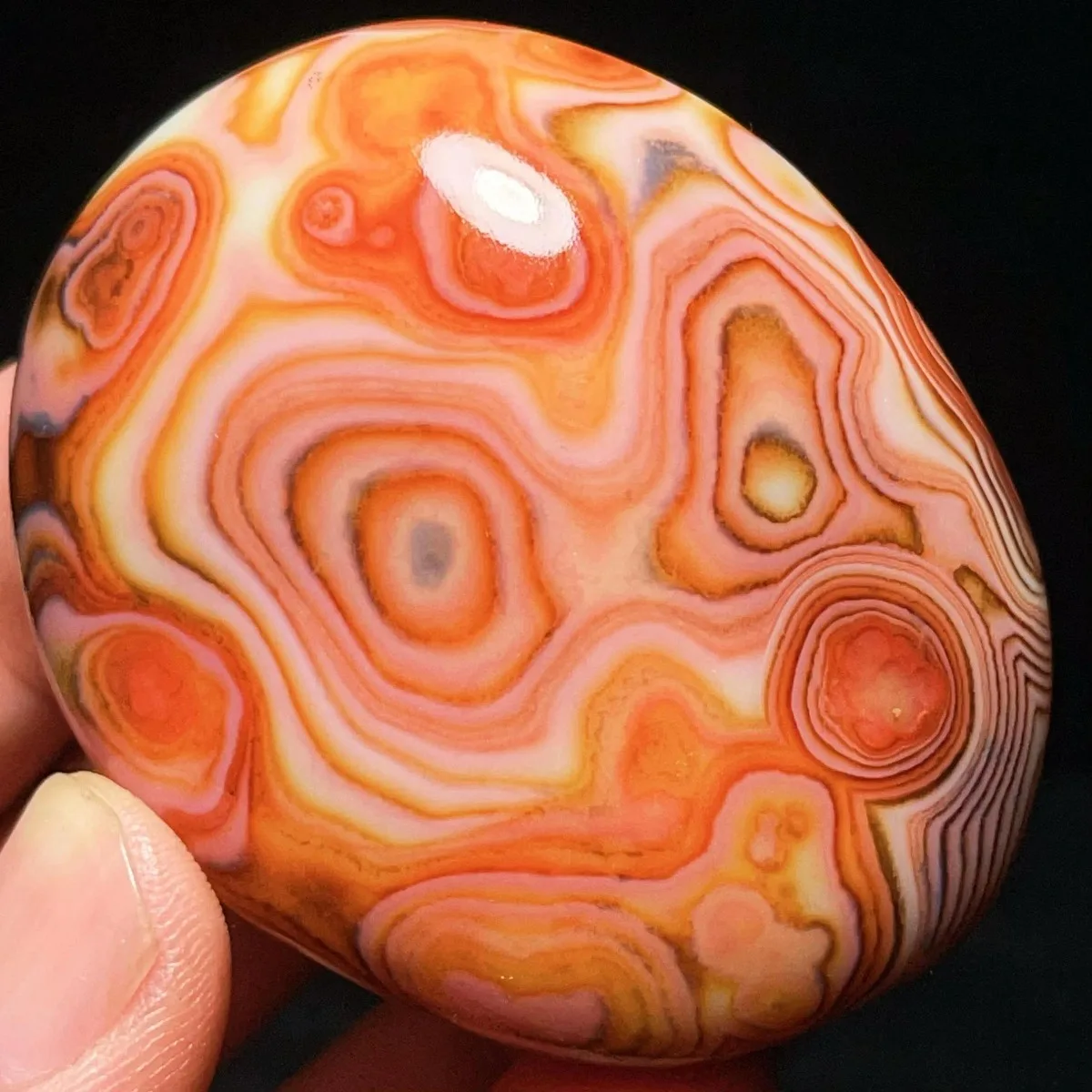 Decor Stone Banded Agate Worry Stone, Authentic Stone, Tumbled Polished, Table Decor, Natural Stone, Crystal Collection