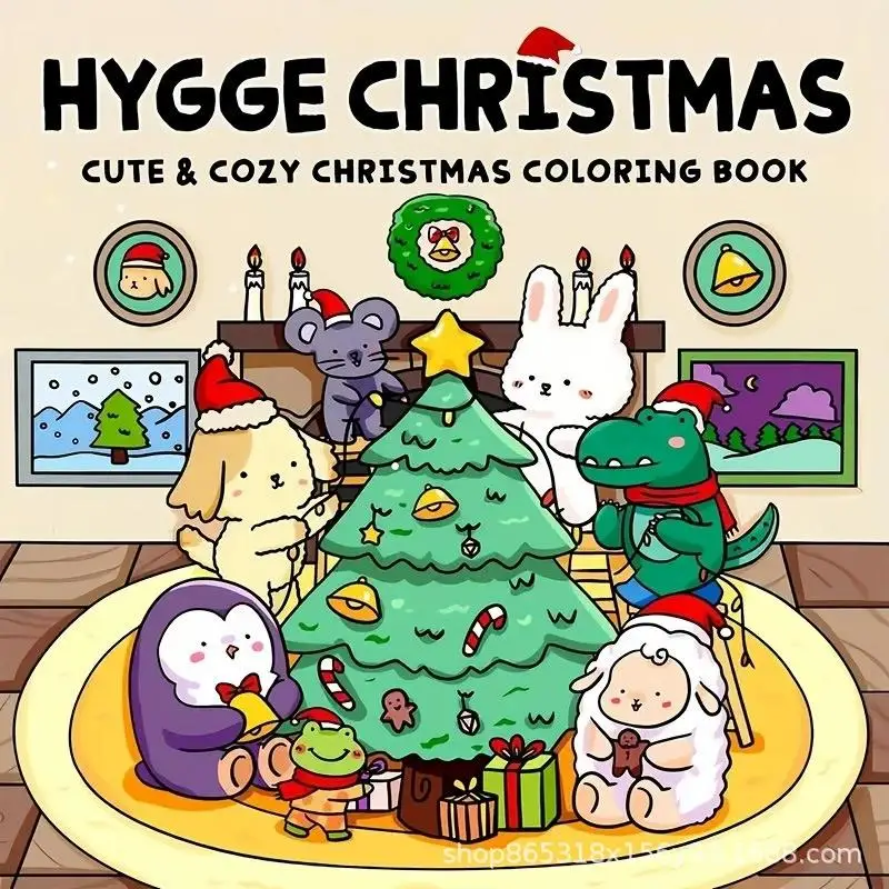Hygge Christmas Coloring Book for Adults Cute Cozy Stress Relief Drawing Perfect Gift Party And Birthday