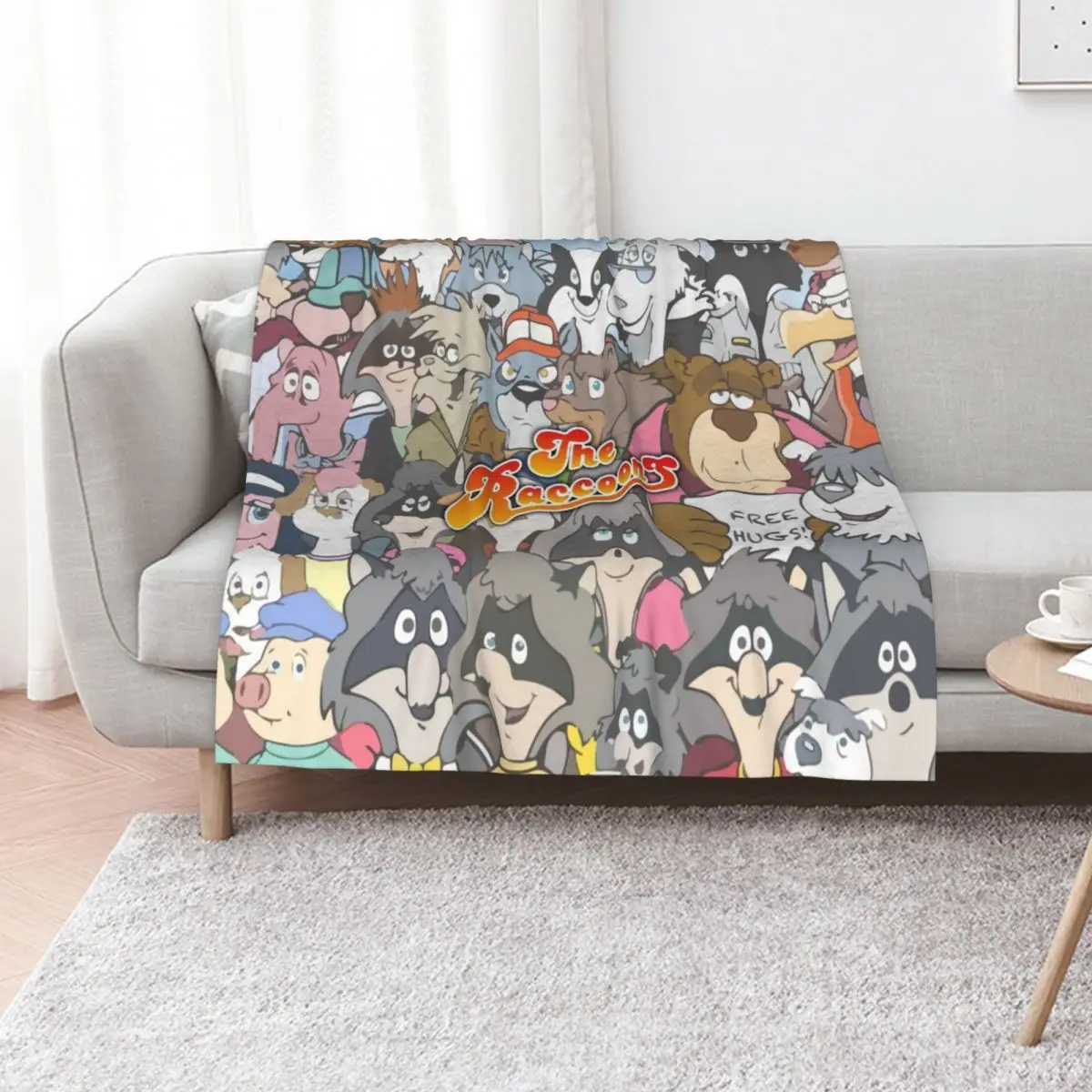 

The Raccoons Throw Blanket christmas gifts Flannels Sofas anime Blankets