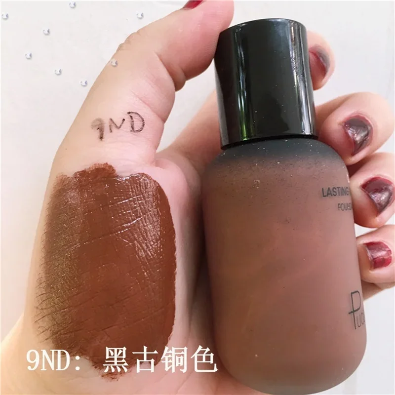 40ml Foundation make up Base Soft Matte Long Wear Oil Control Concealer Liquid Cream Women Makeup Dark Black Corrector