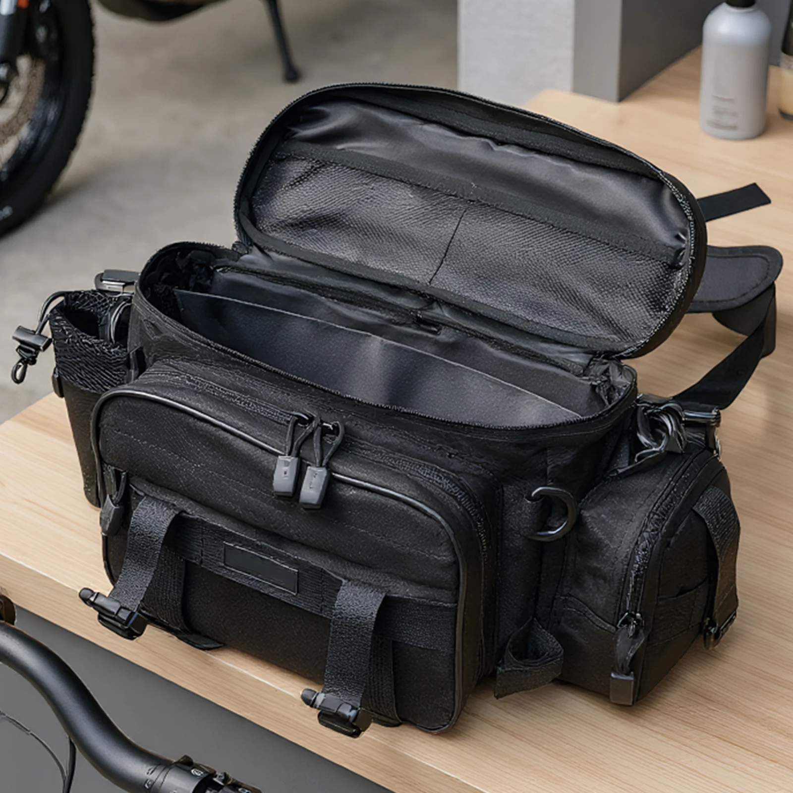 

Утолщенная многофункциональная сумка для рыболовных снастей и приманок (черная)