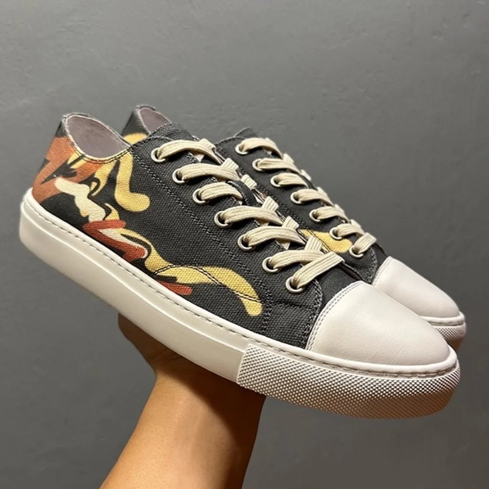 

QHCCID Fashionable Men's Sport Shoes for Spring And Autumn Unique Graffiti Design Comfortable Multifunctional Ideal forSport