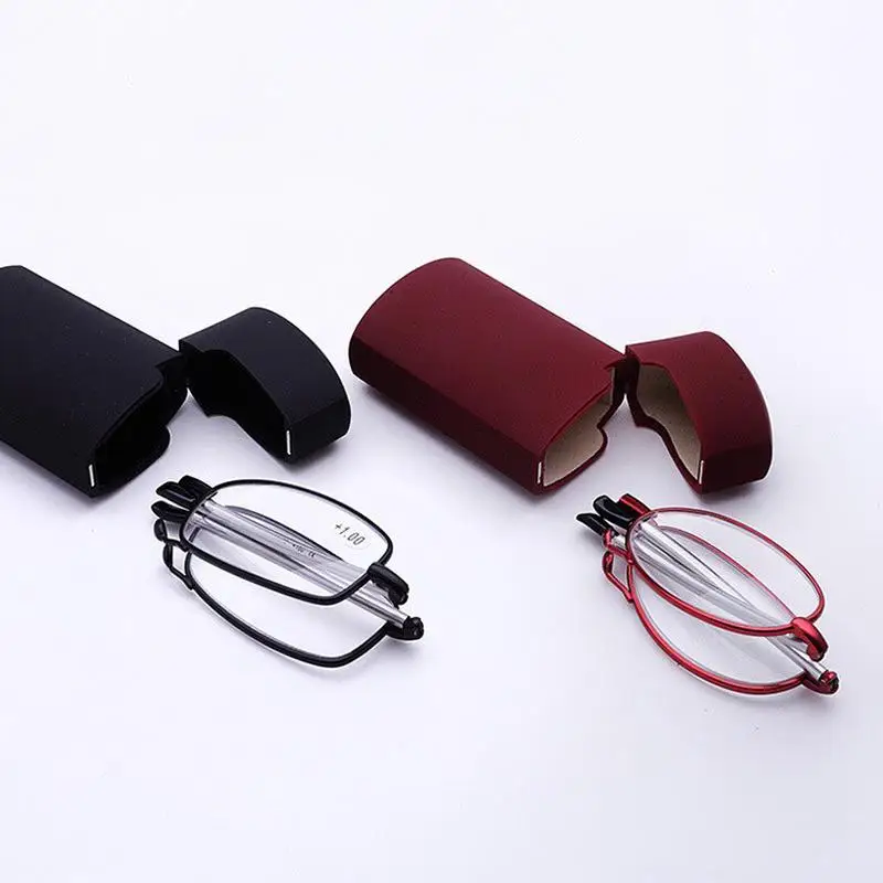 

Portable Foldable Bifocal Eyeglasses with Retractable Legs And Antenna Sta Design Comes with a Cact Case