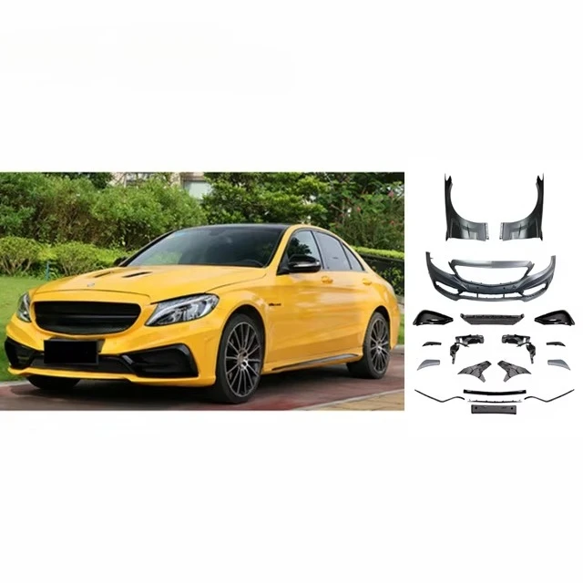

For W205 C Class Upgrade Carlson BodyKit Front Rear Bumper Spoiler Diffuser Fender