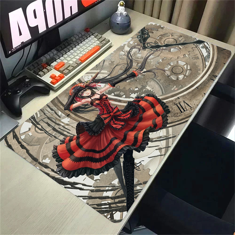 Computer Soft Deskpad Gaming Accessories Date A Live Mouse Pad Anime Tokisaki Kurumi XXL Game Cabinet Desk Mat Keyboard Mousepad