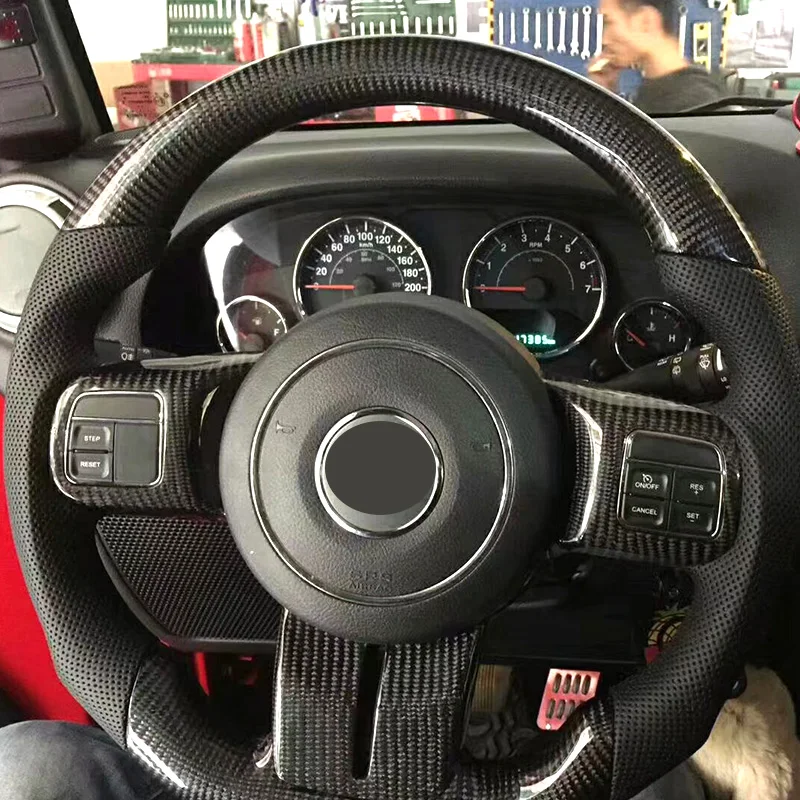 For Jeep Wrangler JK JL  Steering Wheel Carbon Fiber Customization