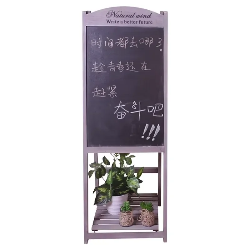 Rustic Wooden Chalkboard Stand Freestanding Floral Display Easel for Wedding Party Event Decoration Signage Board Home Decor