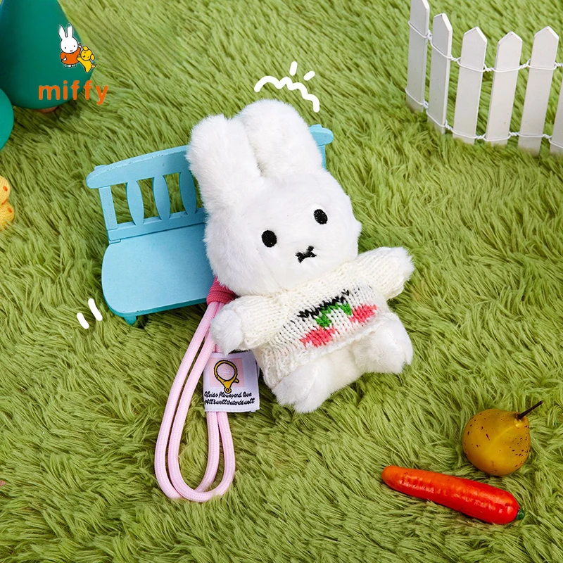 Kawaii Miffy Ciondolo in peluche Cartone animato Peluche soffice di alta qualità Accessori per zaino anime Bambole di peluche fofinose Regalo perfetto