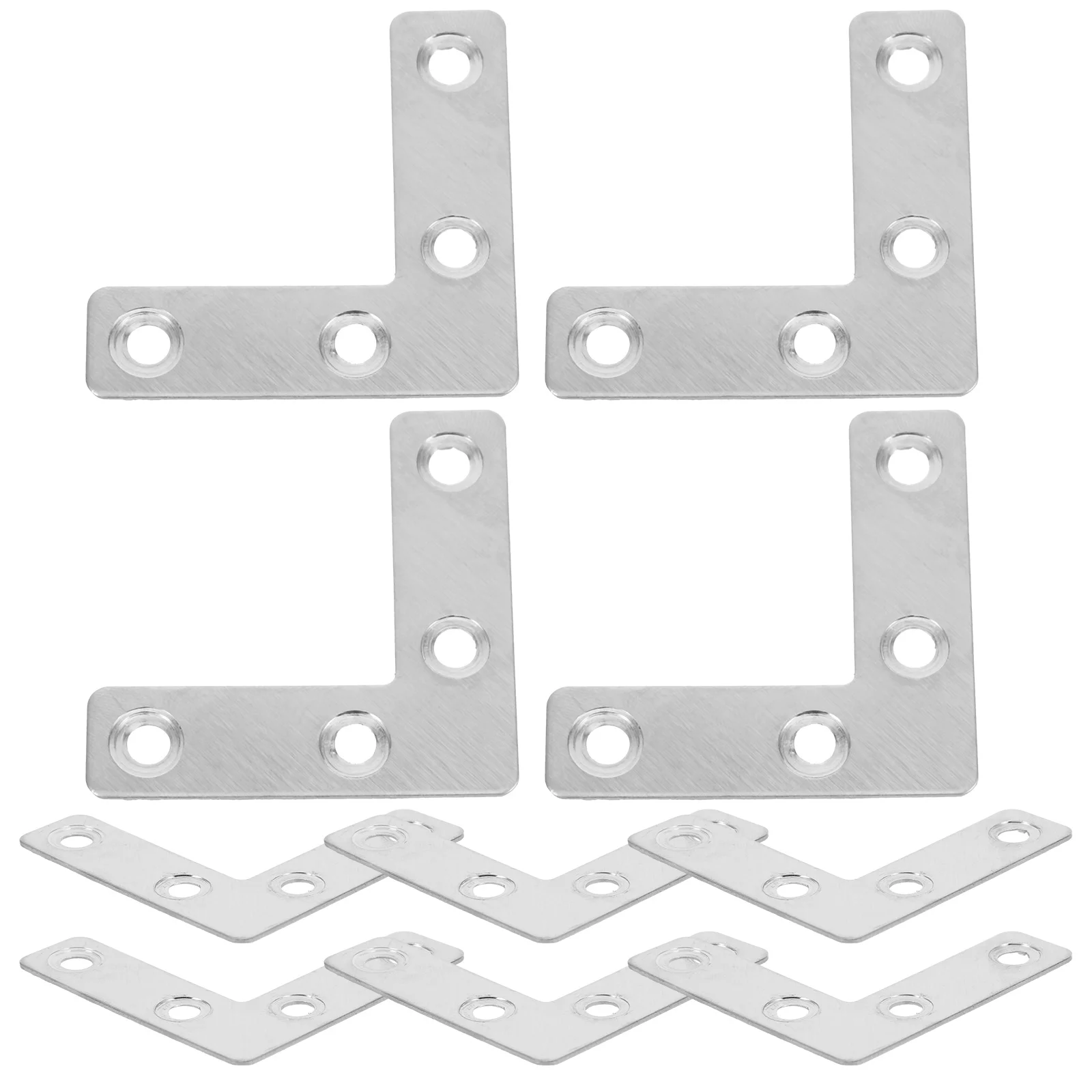 

36pcs L Brackets Stainless Steel Heavy L Brackets Small Duty Flat Corner for Wood Cabinet Small Metal Hardware 90 Degree