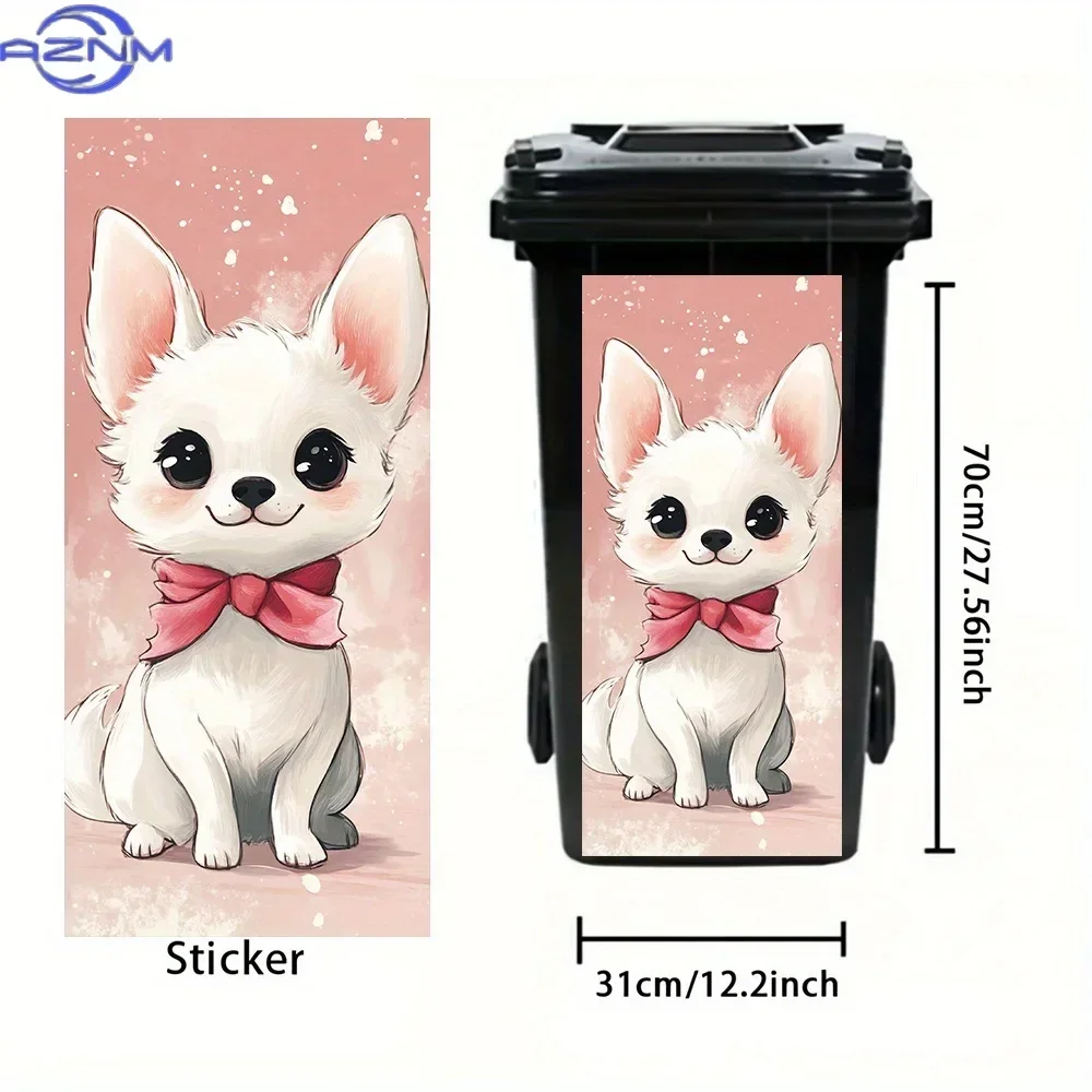 Backyard Garbage Dustbin 2D Printed Pattern Decal Fashion Ornament for Home Trash Can