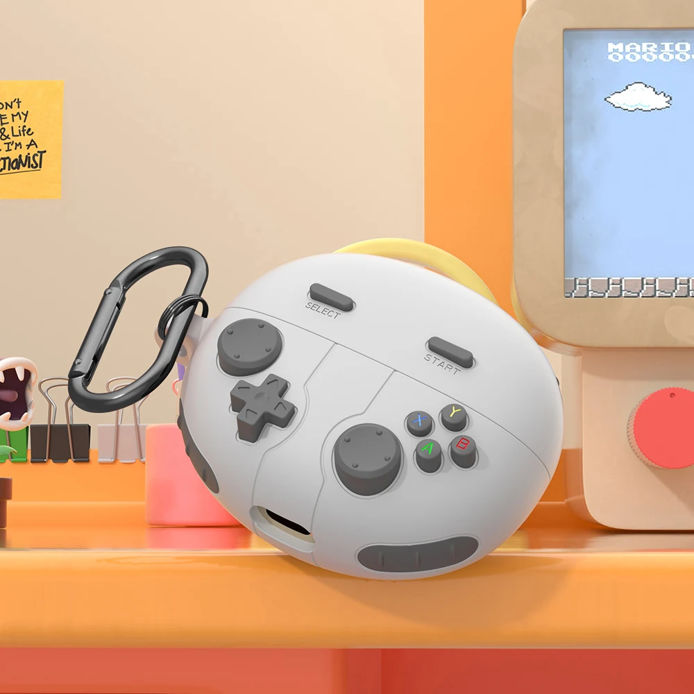 3D GamePad мультяшный чехол для наушников для Huawei FreeClip, милые силиконовые защитные чехлы для Huawei FreeClip Funda с крючком