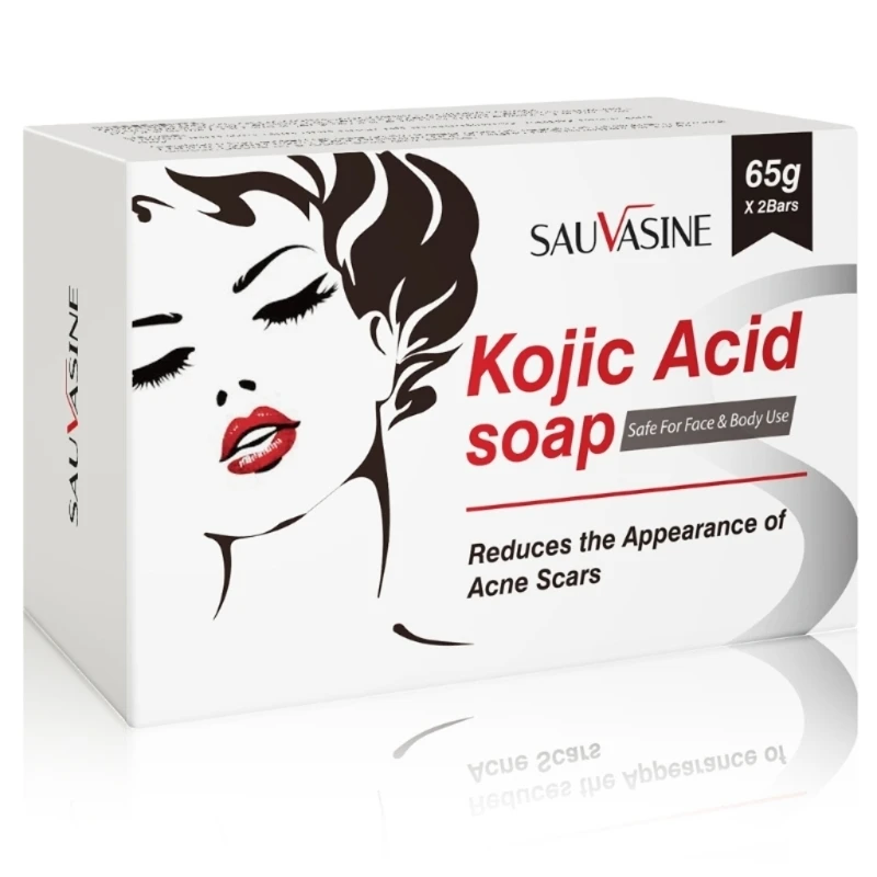 2Pcs Kojic Acid Soap with Vitamin C Hyaluronic Acid Oil Deep Cleansing Gentle Soap for Face Body Oil Control