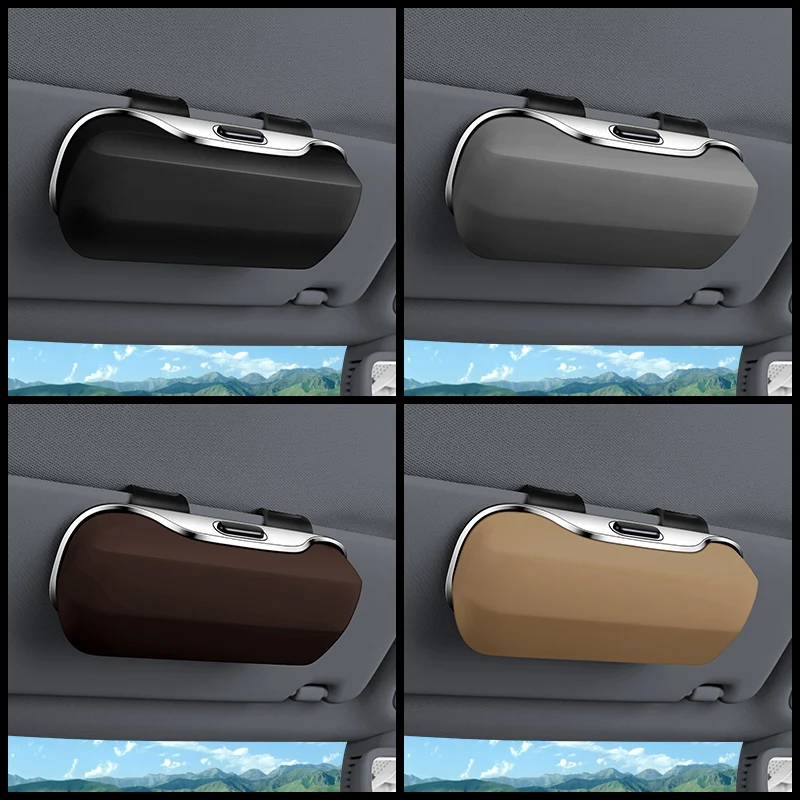 Multifuncional caixa de óculos de carro portátil titular óculos de sol do carro condução óculos titular caso viseira de sol para o modelo y bmw