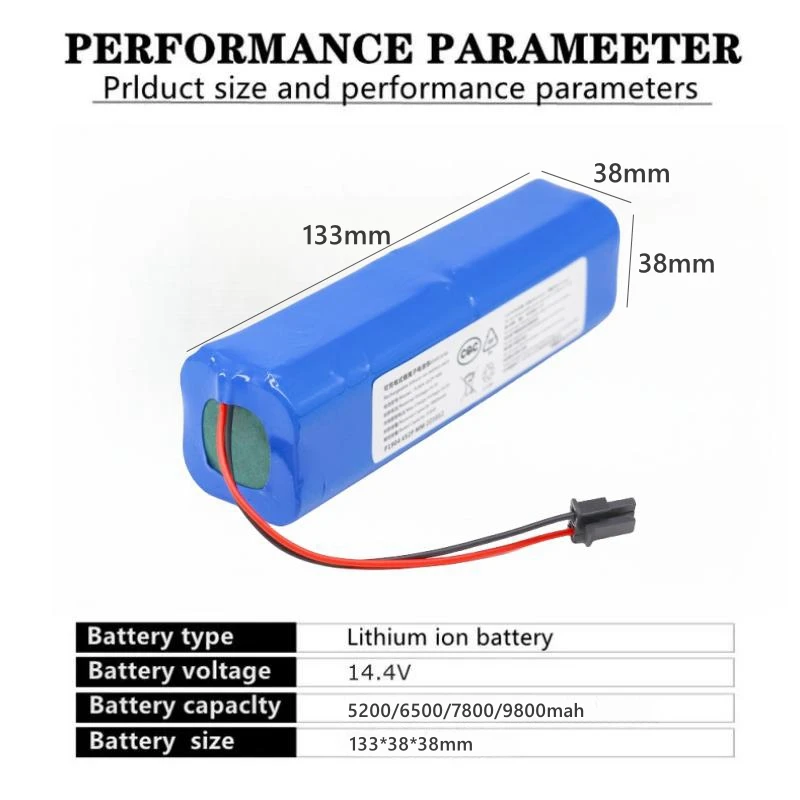 Imagem -02 - Substituição de Lítio Baterias Adequado para Eufy Robovac Robô Varrendo Inteligente x8 Aspirador Híbrido 18650 14.4v 9800mah