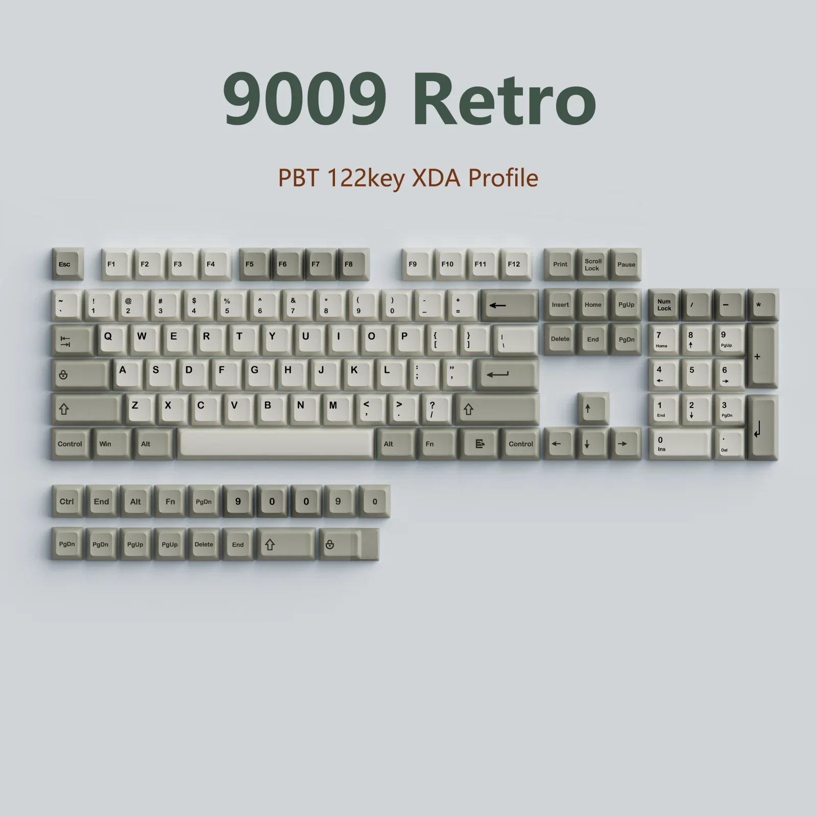 KeysLand XDA PBT 염료 서브 키캡, 126/133 키, 9009 레트로, 체리 Mx 스위치 기계식 키보드, FEKER IK75 PRO GMK 클론용