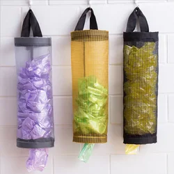 Home Grocery Bag Holder Wall Mount Plastic Bag Holder Dispenser Hanging Storage Trash Garbage Bag Kitchen Garbage Organizer