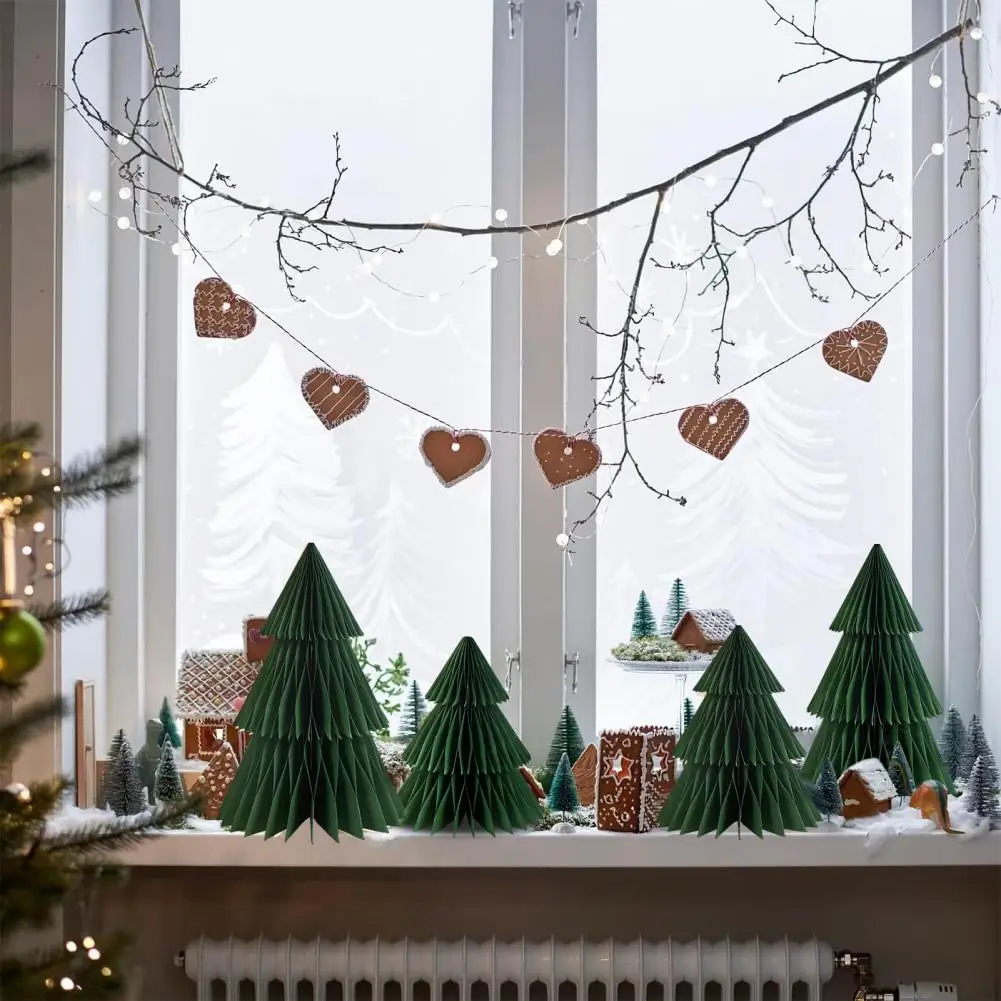 سهلة التجميع زينة عيد الميلاد تصميم ثلاثي الأبعاد زينة عيد الميلاد احتفالية ثلاثية الأبعاد ورقة شجرة عيد الميلاد الجدول محور لقضاء عطلة #4