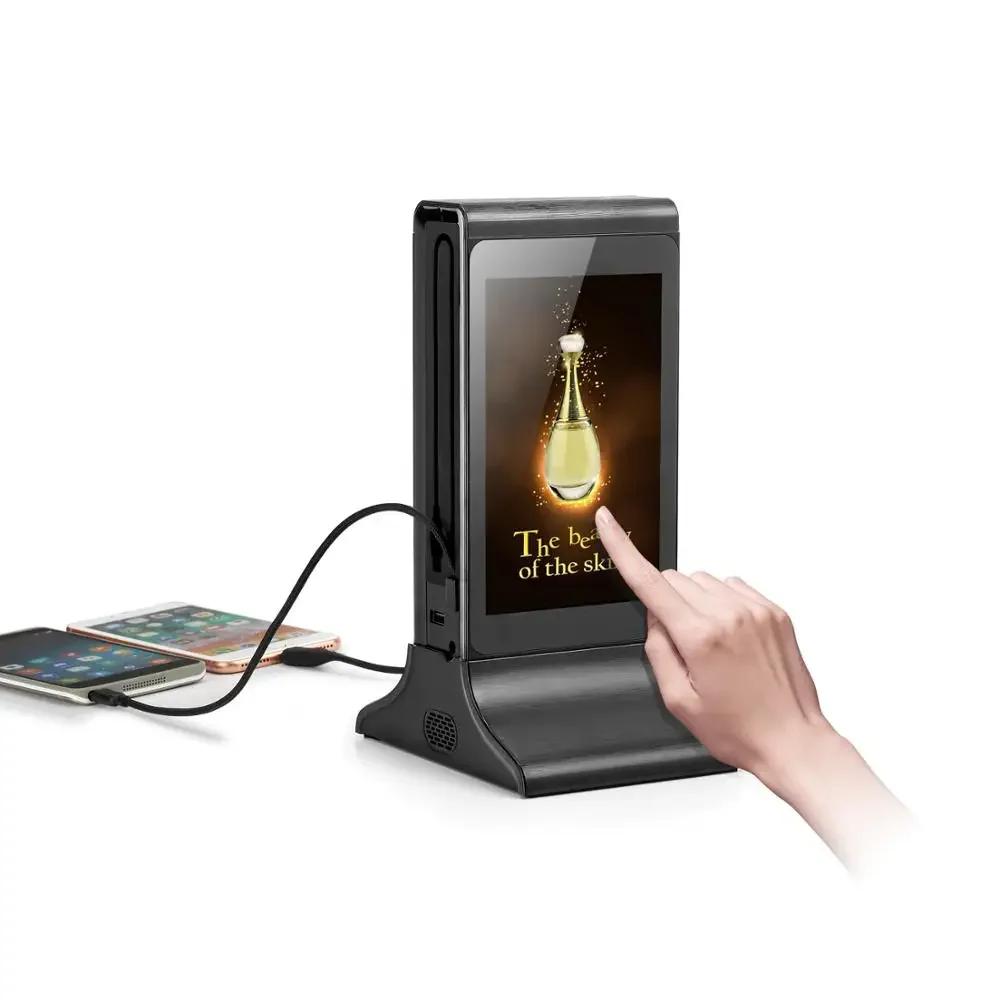 Table Advertising Player With Charge Station Desktop Digital Android Menu Power Bank Restaurant power Bank