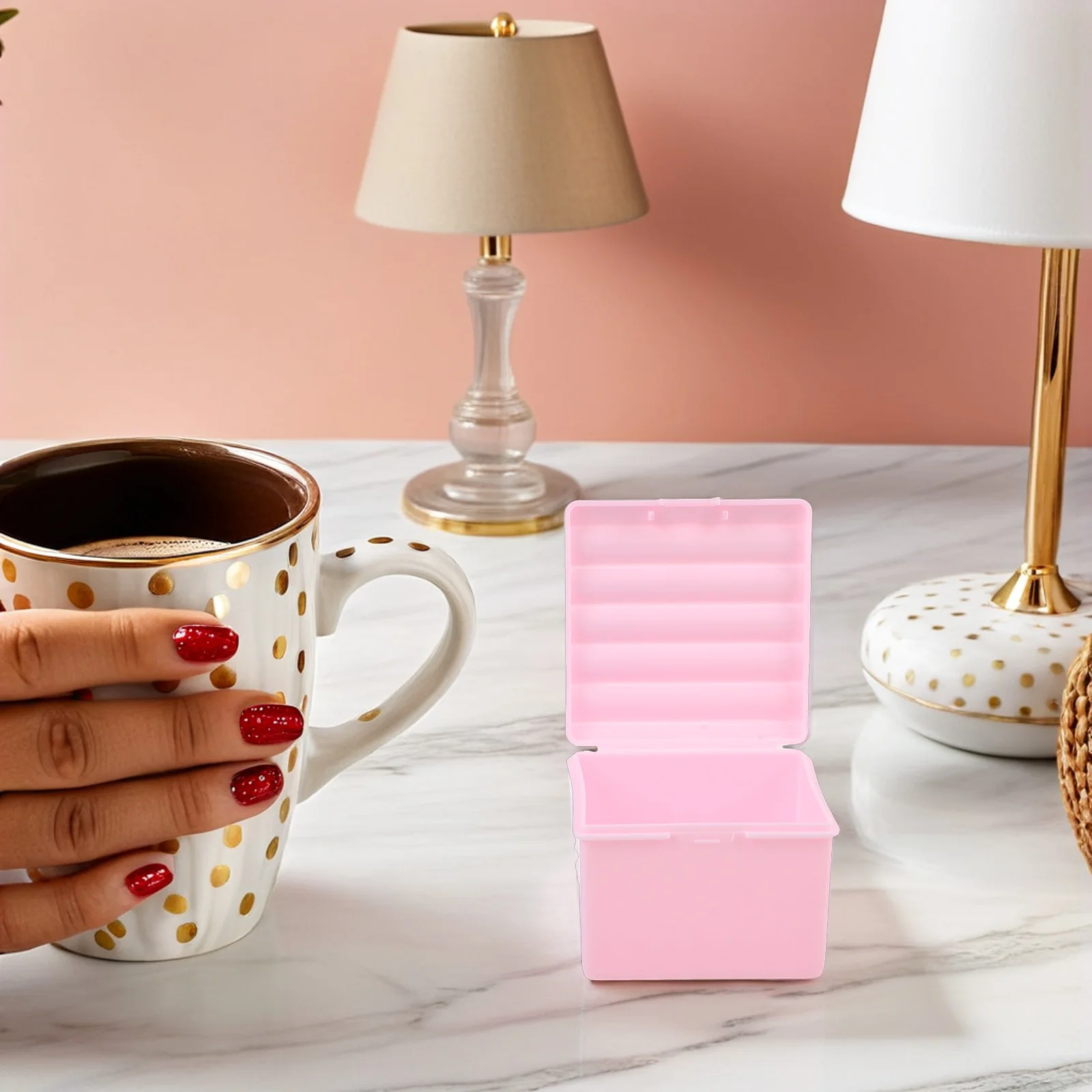 

2pcs Nail Cleaning Box: Layered Nail Art Brush Holder With Lid Dappen Dish For Acrylic Nails Manicure Tools Storage Case