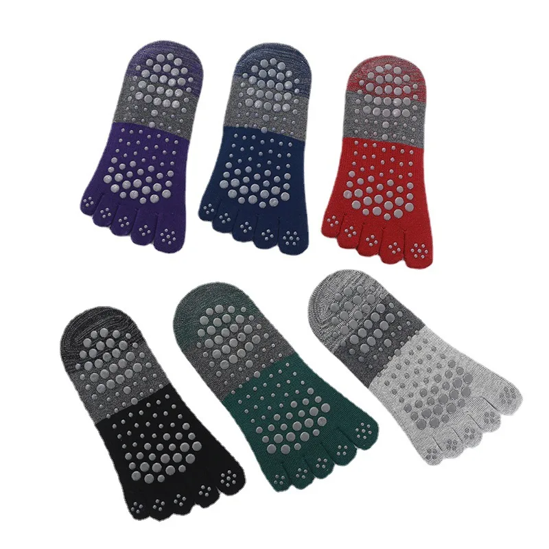 Women Breathable Yoga Socks Silicone Non Slip Five Finger Pilates Socks Cotton Backless Ladies Fitness Dance Ballet Sports Socks image 4