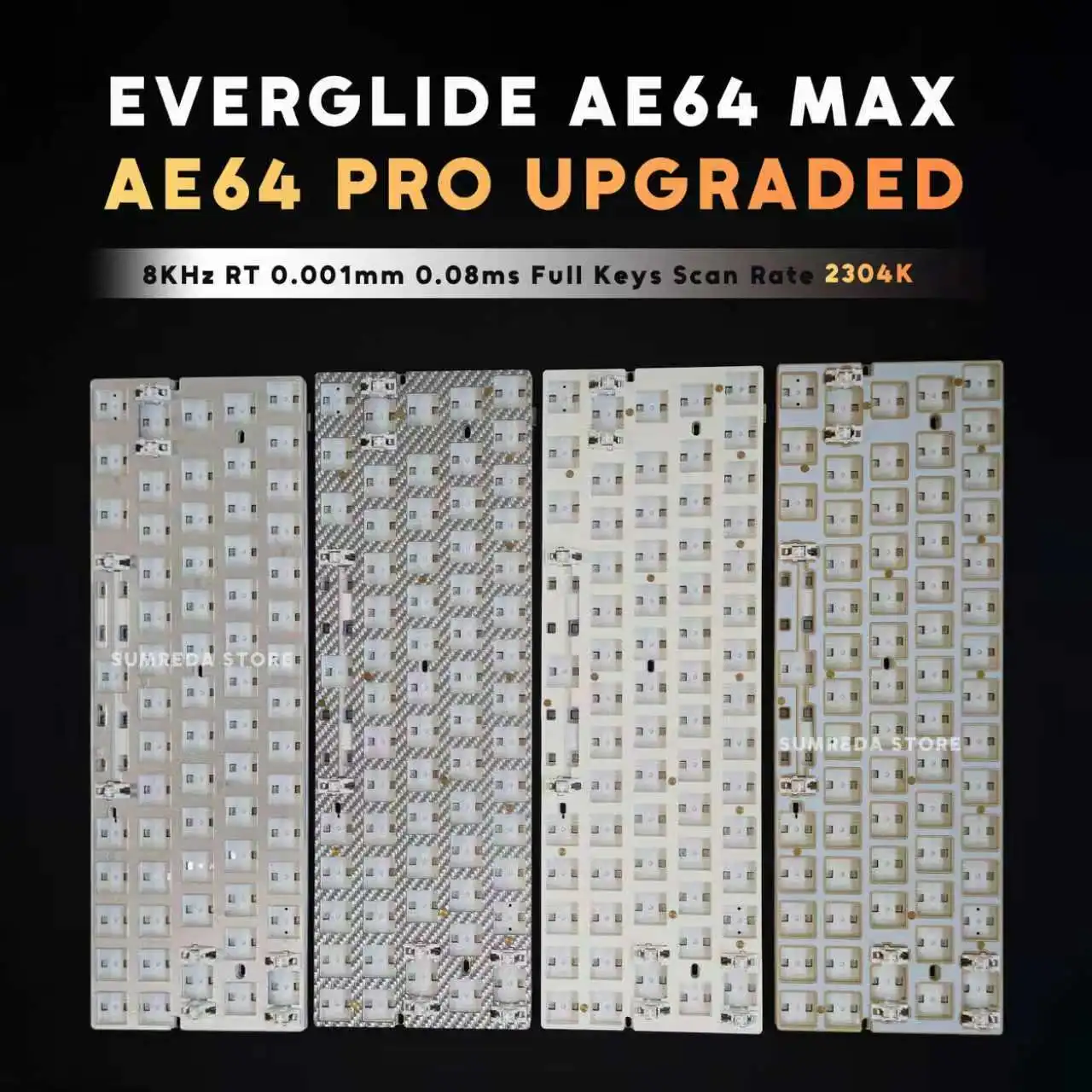 Original Everglide AE64 Max  AE61 Pro AE64 Pro PCB Set for GH60 Keyboard Case 8KHz RT0.001mm Dual LED RGB Magnetic Keyboard PCB