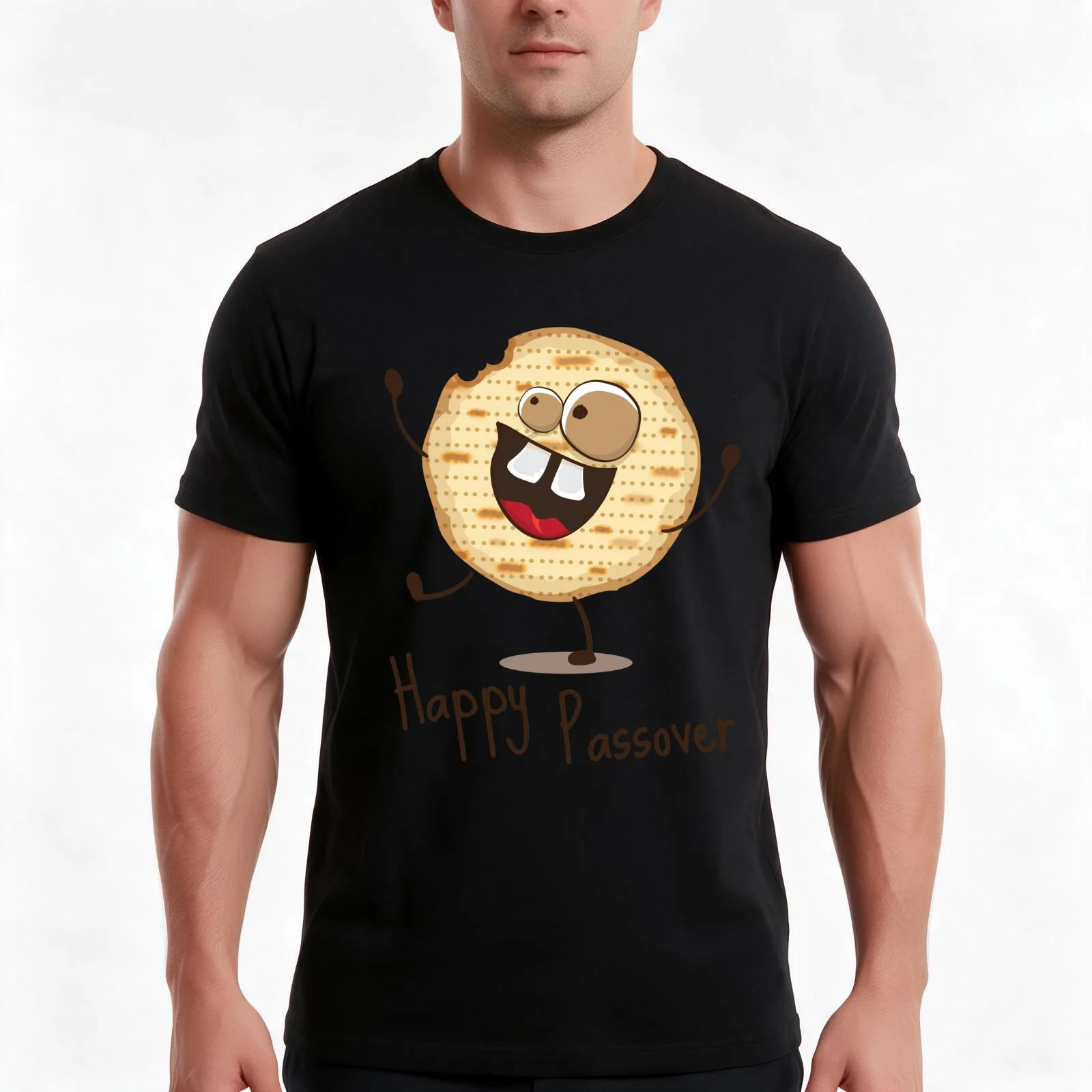 Happy Passover Funny Matza Matzo Man Kids Cute Tee Shirts T-Shirt Summer Casual Cotton Tee, Unisex Men Women