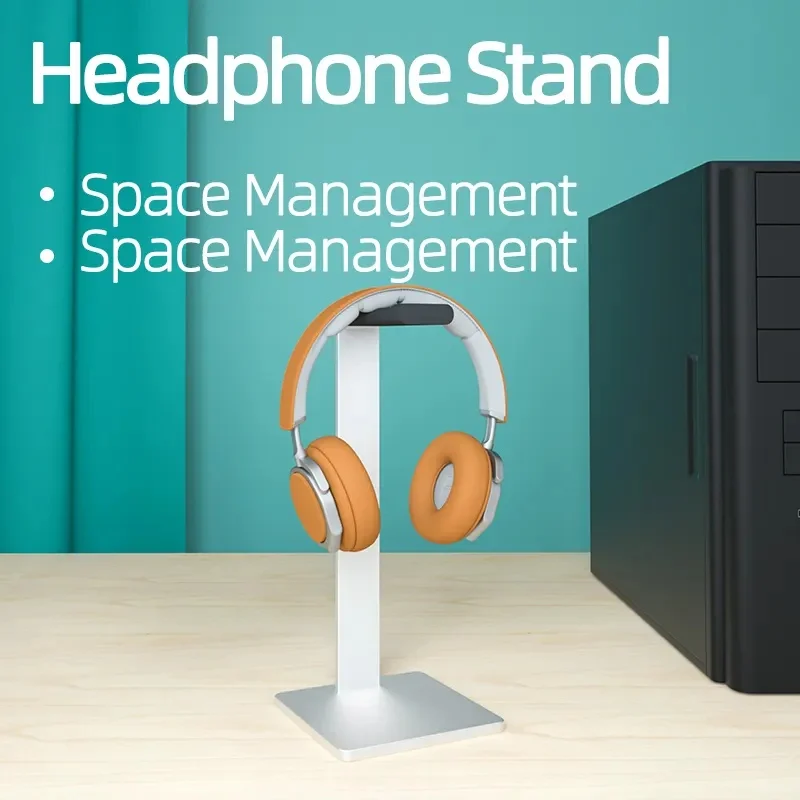Soporte de escritorio para almacenamiento de auriculares, soporte de aleación de aluminio para auriculares, soporte de exhibición para auriculares de diseño Universal
