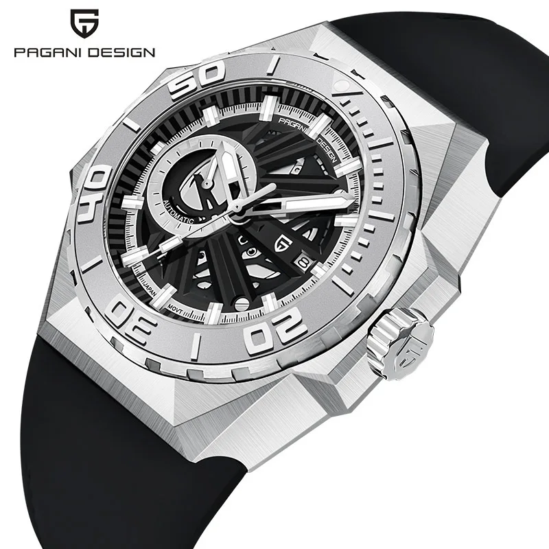 

paganidesign PD-YS007 Men's watch large dial automatic mechanical watch steel men's watch