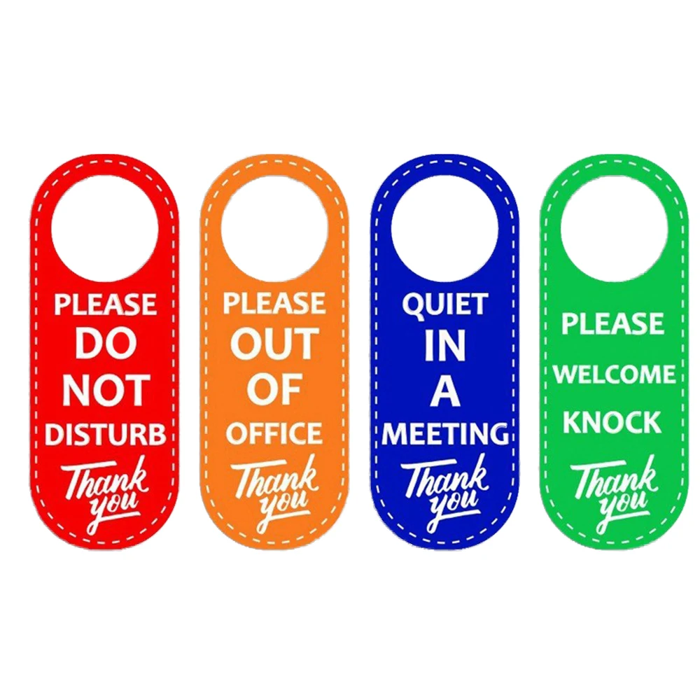 علامة شماعات باب جلد صناعي ، لا تزعج ، الاجتماع قيد التنفيذ ، مثالية للنوم ، علاج سبا #2