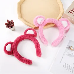 Bandeaux oreilles d'ours en peluche pour filles, cerceaux de cheveux mignons, belle bande, mode, femmes, maquillage, lavage, sauna, coiffure, accessoires pour cheveux