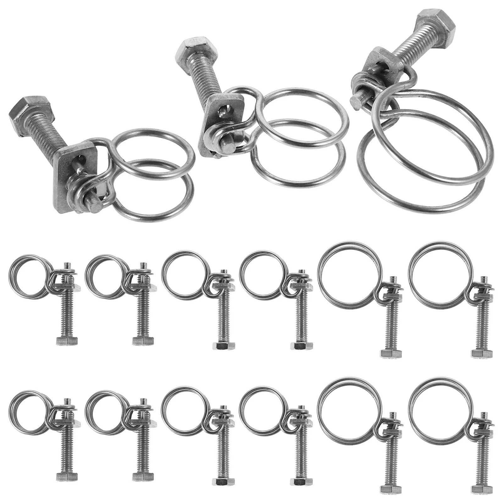 

1 Set Double Wire Stainless Steel Hose Clamp Pipe Fastener Adjustable Plumbing Clip Water Barb Clamps Tube Connector Kit For Gas