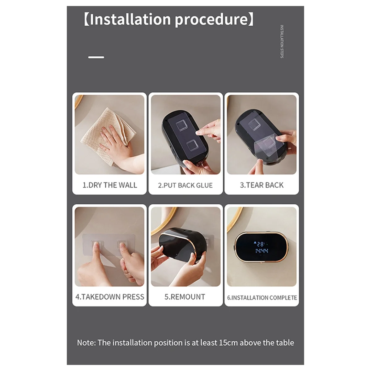 

ABKM Sensor Soap Dispenser Automatic Foaming Hand Wash Dispenser Wall Mount Liquid Soap Dispenser for Bathroom Kitchen White