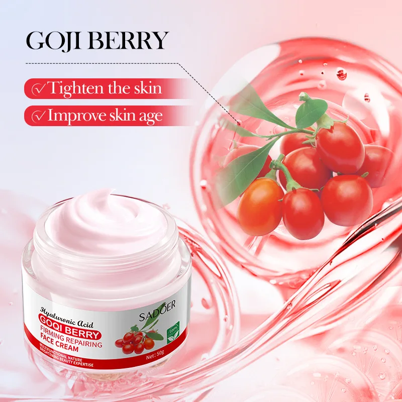 Goji berry anti-wrinkle firming and repairing face cream, smoothing wrinkles, moisturizing, whitening, and removing wrinkles