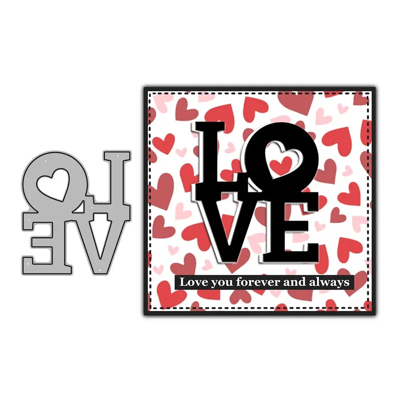 

Love And Heart Metal Cutting Dies Album Valentine's Day Gifts Embossed DIY Scrapbooking Cut Dies For Cards Decor