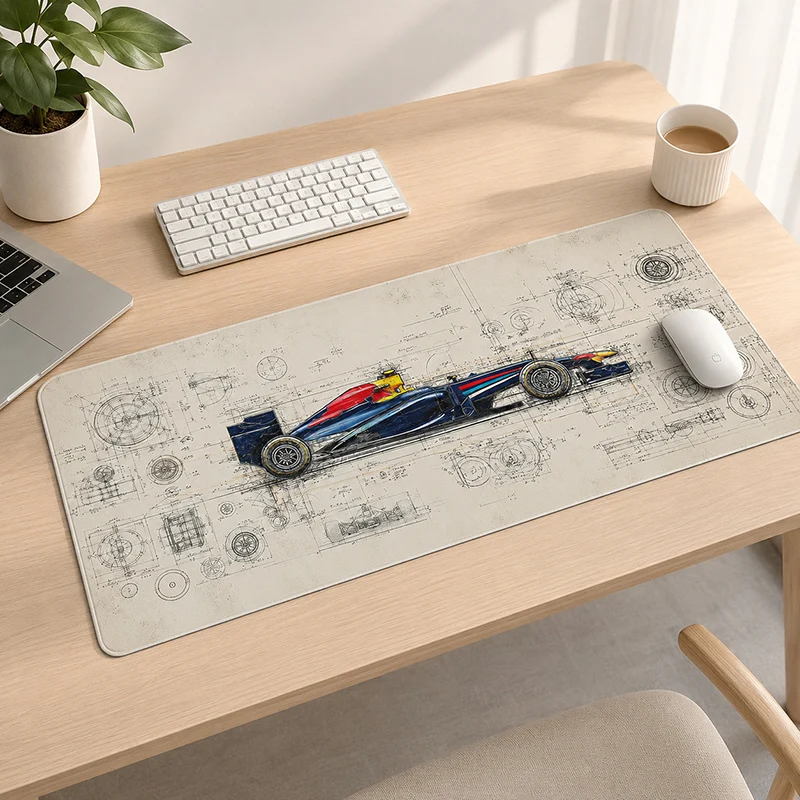 Mouse Pad Formula Race Car Blueprint Gamer printon demand Home Large Mousepad XXL Carpet Natural Rubber Non-Slip PC Mouse Mats