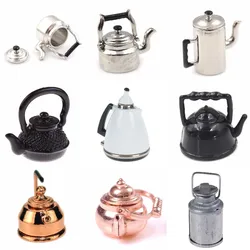 Dollhouse Miniature Accessories Simulation Retro Kettle Pot Open Lid Model Toys For Doll House Decoration