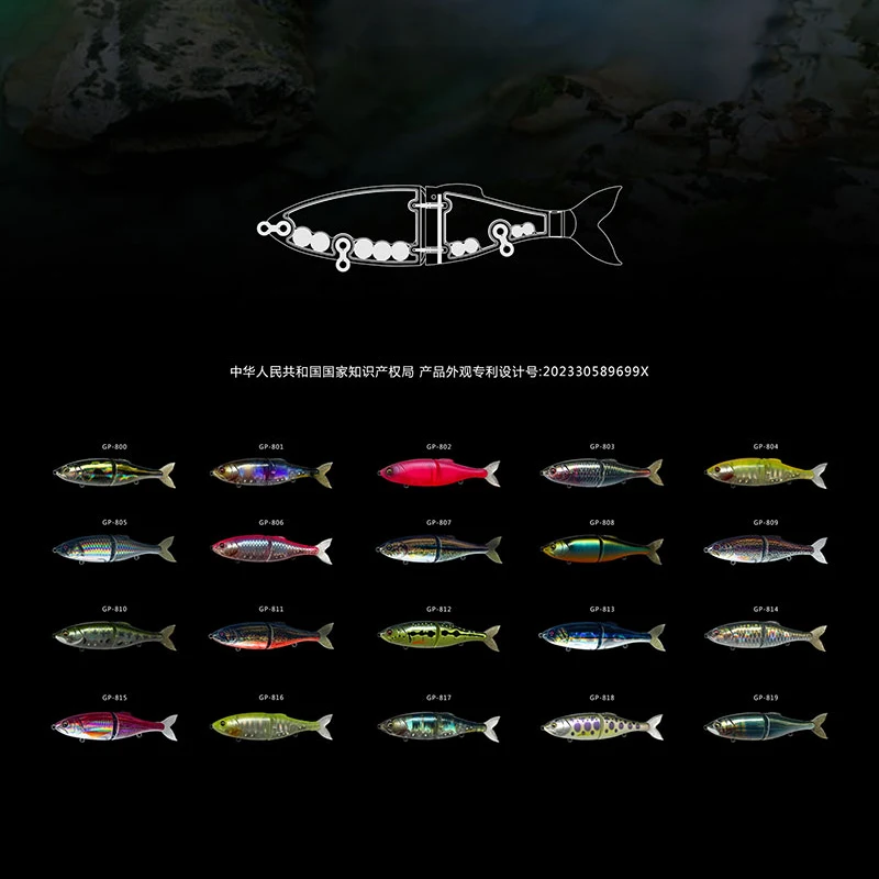 GUIDE POST Glidebait 85mm 7.7g hundimiento articulado en 2 partes para lubina - imagen 2